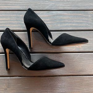 Banana Republic black d’orsay suede heels sz7